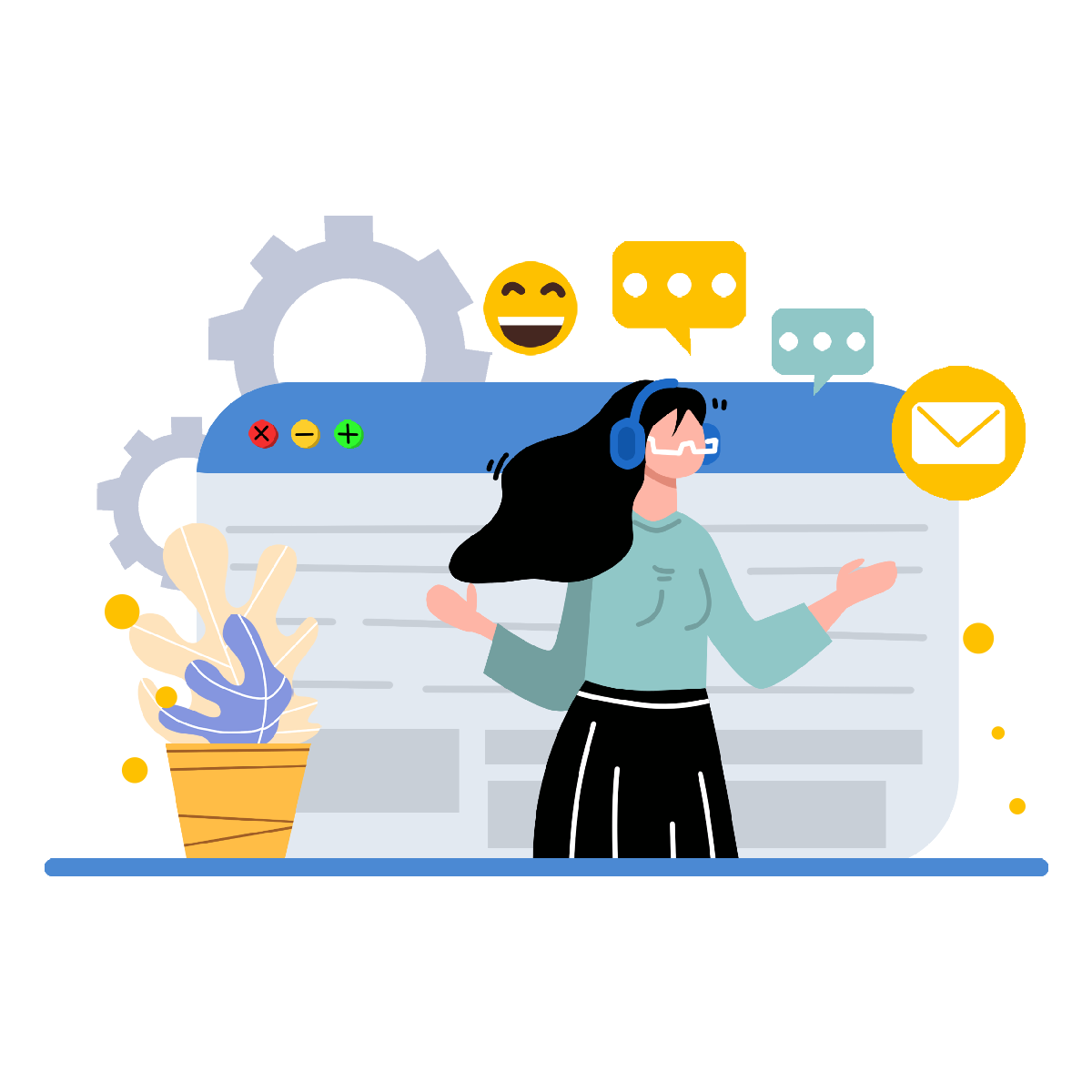 内部沟通-internal communication-customer support web character illustration_6476585 内部沟通-internal communication-customer support web character illustration_6476585